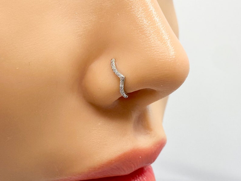 Fake Nose Ring, Fake Nose Piercing, Chevron. image 5