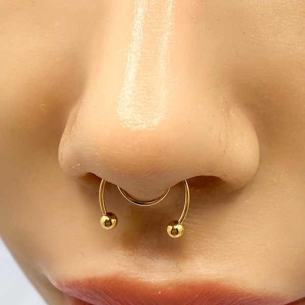 Nickel Free Non-Tarnish 316L Surgical Steel, Fake Septum Ring, Fake Nose Ring.