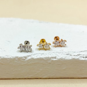 16G Labret Stud • 316L Surgical Steel • Tragus Stud • Cartilage Earring • Helix • Conch • Labret Stud
