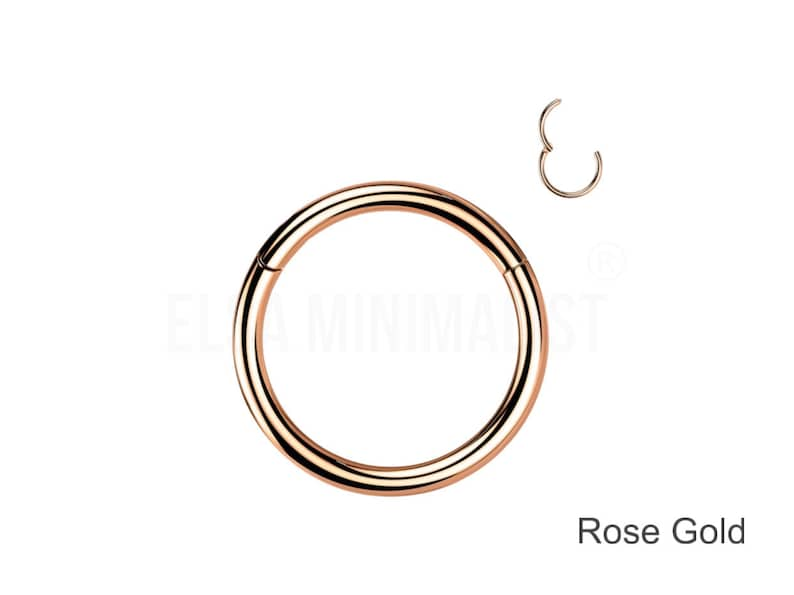 20G-18G-16G-14G-12G-10G Clicker Hinged, Nose Ring, Nose Ring Clicker, Nose Ring, Nose Hoop, Nose Ring Hoop, Cartilage earring. image 10