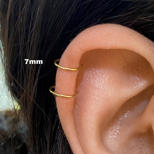 2 Stück, Fake Ear Cuff, Fake Ear Cuff aus Sterlingsilber, Fake Ear Cuff mit Goldfüllung.