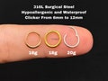 20G-18G-16G-14G-12G-10G Clicker 316L Surgical Steel, Nose Ring, Nose Ring, Clicker Nose Ring, Nose Hoop, Nose Ring Hoop, Cartilage earring product logo
