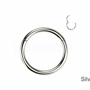 20G-18G-16G-14G-12G-10G Clicker Hinged, Nose Ring, Nose Ring Clicker, Nose Ring, Nose Hoop, Nose Ring Hoop, Cartilage earring. image 9