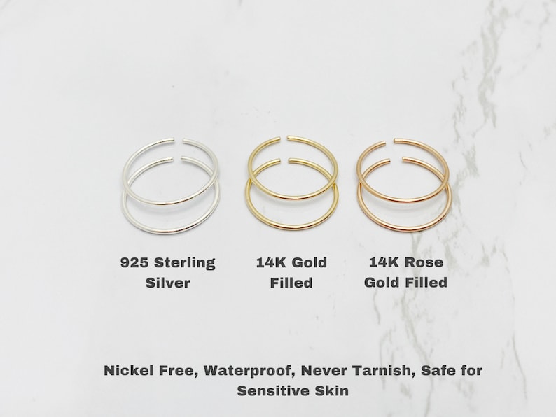 2 TOE RINGS 14K Gold Filled 925 Sterling Silver Toe Ring, 14K Rose Gold Filled Toe Ring, Toe Ring, Toe Ring Gold, Toe Ring Silver imagen 6