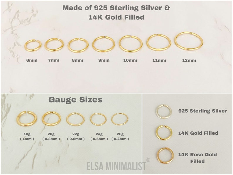 PACK OF 2 UNITS Nose Ring, Nose Ring Silver, Nose Ring Gold, Nose Ring Rose, Nose Ring Hoop, Nose Ring 18g, Nose Ring 20g, Nose Ring 22g. imagen 3