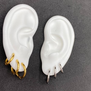 Small hoops earrings 316L Surgical Steel Hoops Earrings Dainty Hoop Earrings Huggie Hoops Earrings Minimal Hoops image 7