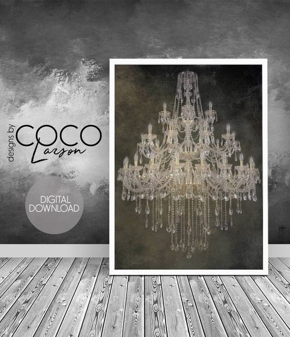 Chandelier Wall Art Beautiful Poster Modern Decor Etsy