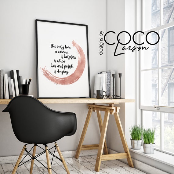 Beauty Salon Decor Rose Gold Nail Art Nail Salon Decor Home Etsy