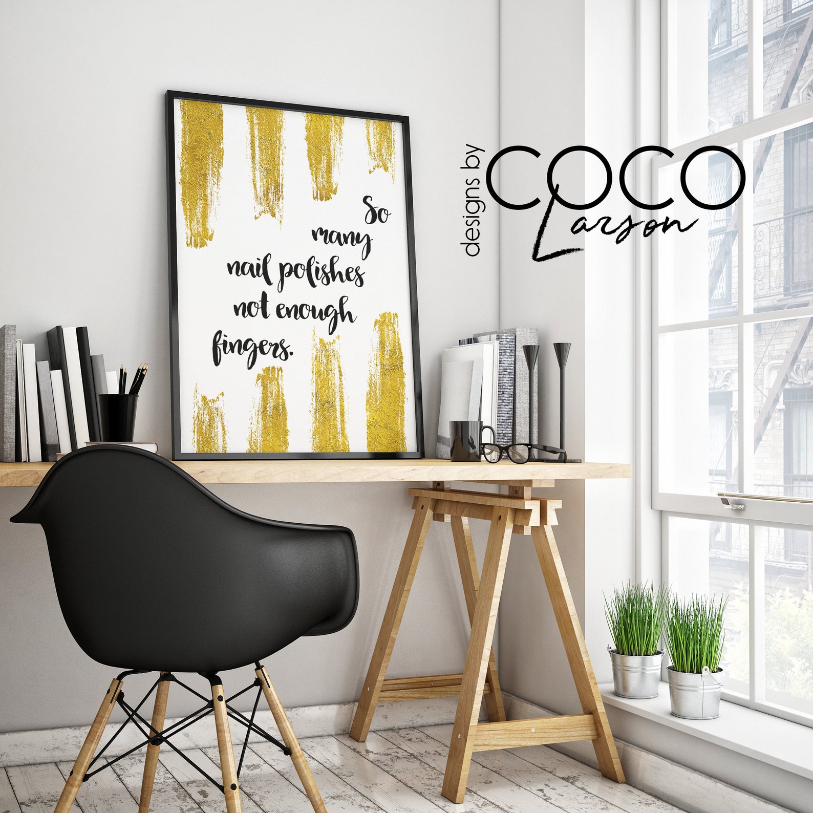 Gold beauty salon decor nail salon wall art nail polish Etsy