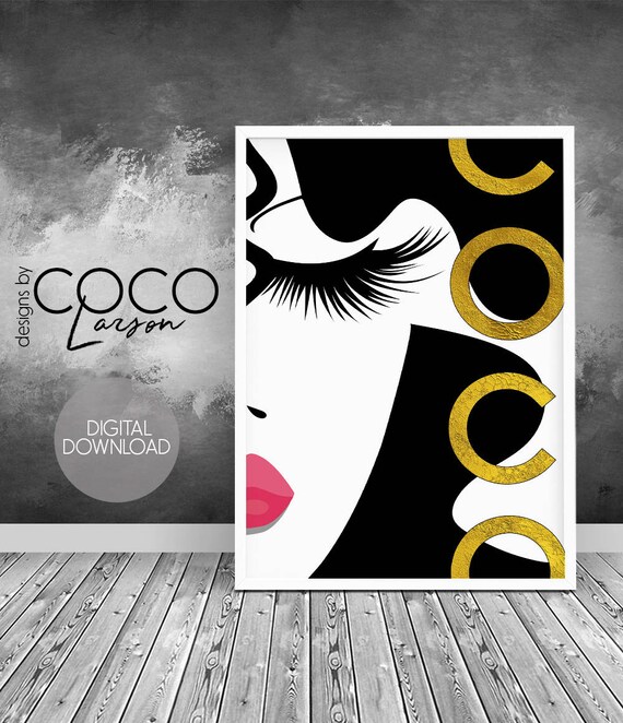 Beautiful Woman Face Print Woman Wall Art Beauty Salon Decor Etsy