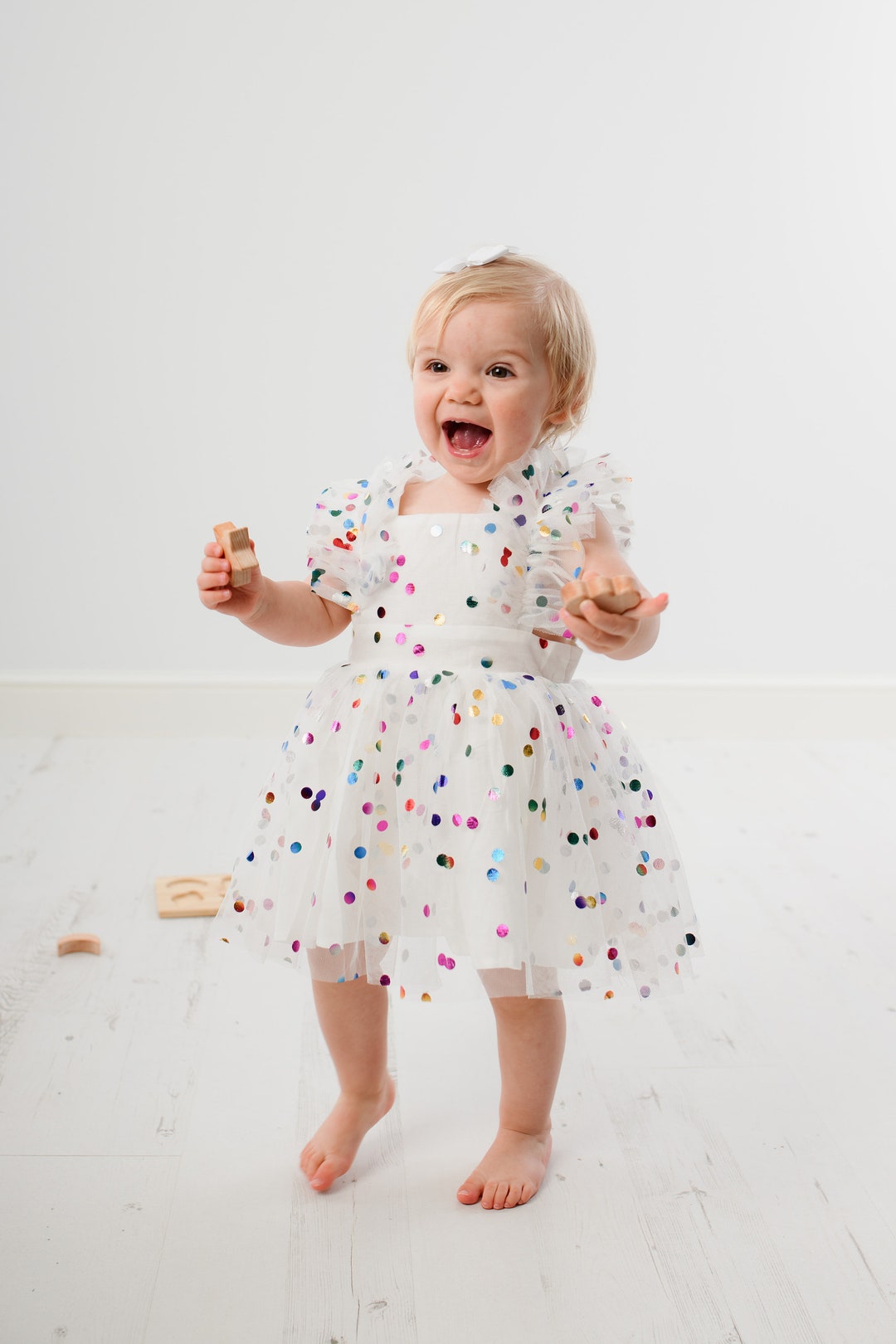 Rainbow Colorful Polka Dot Tulle Dress for Baby Perfect for - Etsy UK