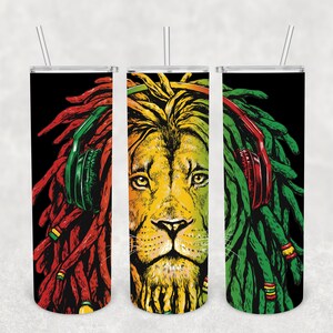 Rasta Löwenkopf 20oz Skinny Becher Jamaika Reggae Becher Sublimationsbecher