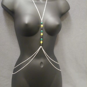 Body chain women&#39;s body chain jewelry beaded body chain Jamaica body chain Rasta body chain customized body chain layered body chain