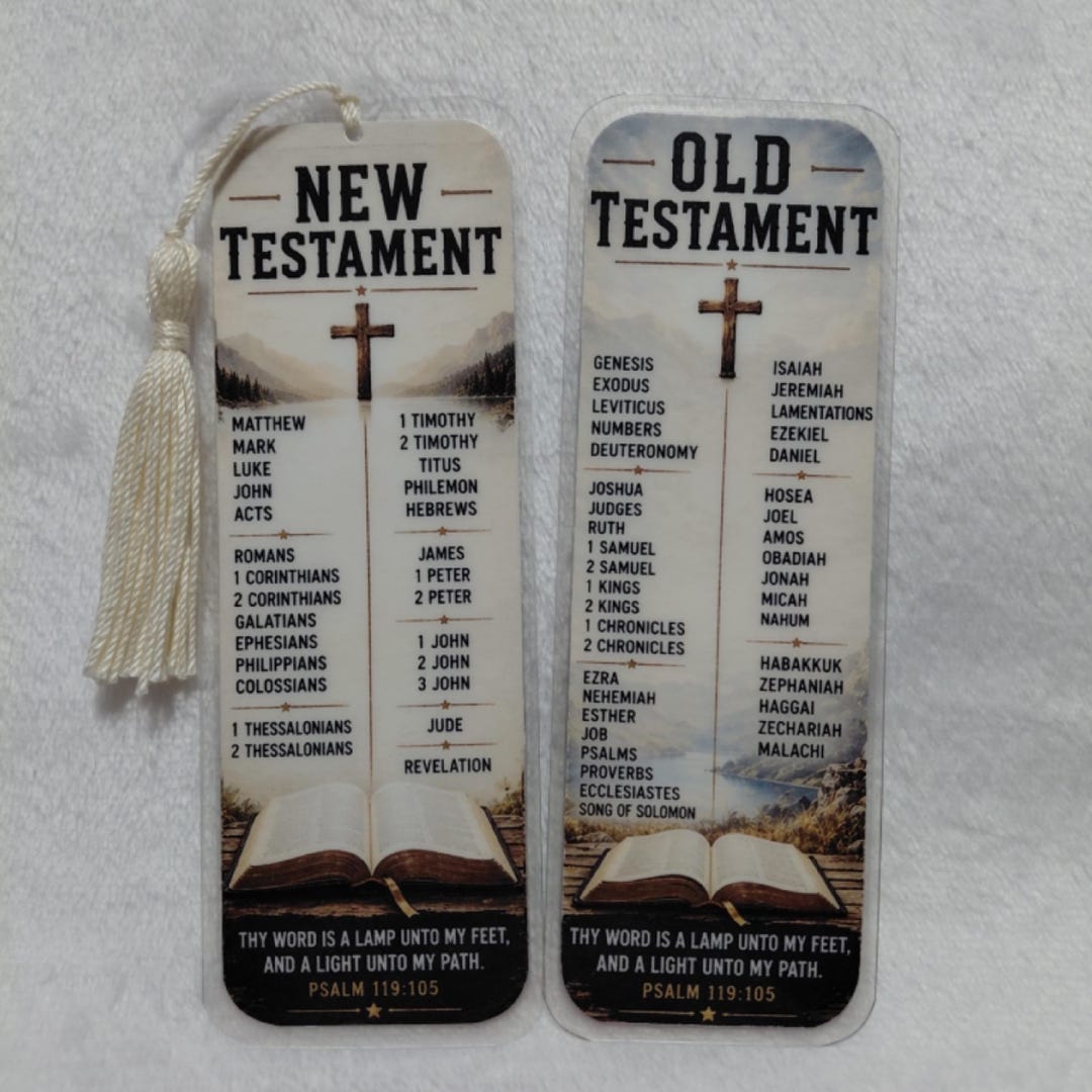 Books of the Bible Bookmark Double Sided, New & Old Testament Reference ...