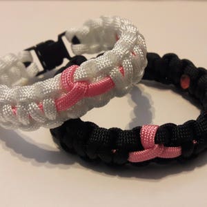 Breast Cancer awareness paracord bracelet, paracord bracelet, bracelet.
