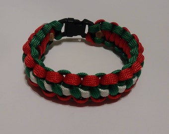 Paracord bracelet, Christmas bracelet, bracelet