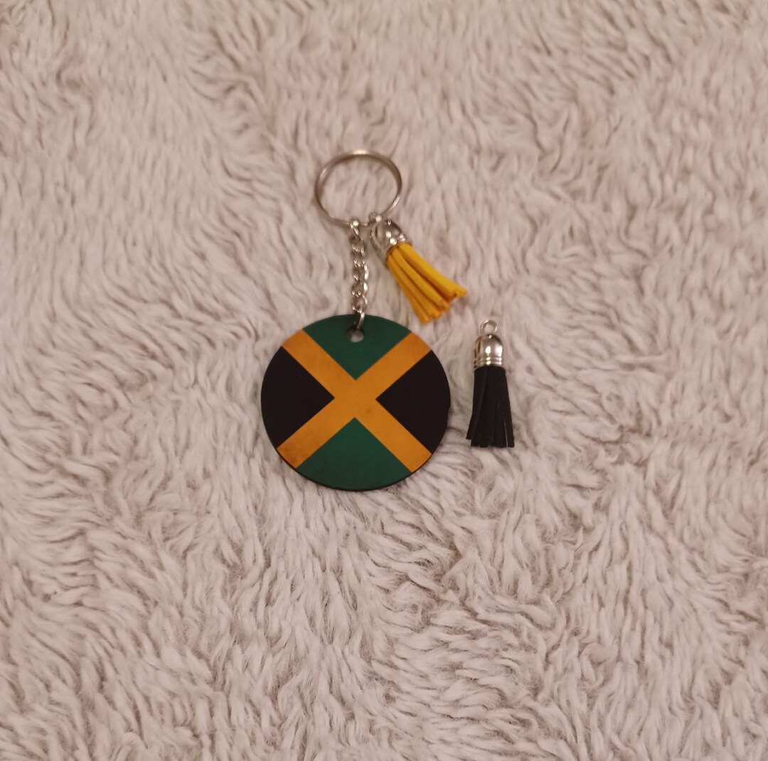 Jamaica Flag Keychain Double Sided Sublimation Keychain Etsy