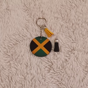 Jamaica flag keychain Double sided sublimation keychain