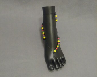 Rasta barefoot sandals Jamaica barefoot sandals beaded barefoot sandals beach sandals Barefoot sandals wrap barefoot sandals Foot Jewelry