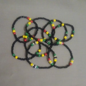 Rasta elastic bracelet Jamaica bracelet beaded bracelet elastic bracelet expandable bracelet stretch bracelet seed bead bracelet