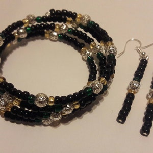 Jamaica memory wire bracelet, memory wire bracelet, bracelet, beads bracelet.