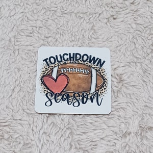 Touch down season football coasters Set of 4 Cork back coasters