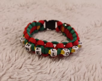 ONE LOVE Paracord bracelet Rasta bracelet