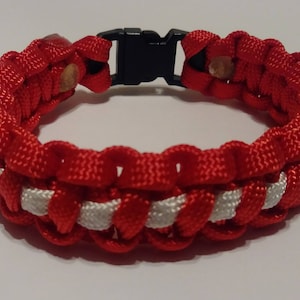 Christmas bracelet, paracord bracelet, bracelet, red & white bracelet