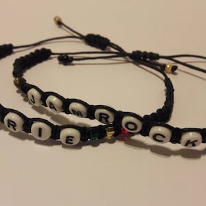 Rasta bracelet, Jamaican bracelet, bracelet, macrame bracelet, name bracelet, custom bracelet, alphabet beads bracelet.