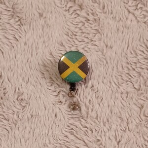 Jamaica flag badge reel Badge holder Lanyard
