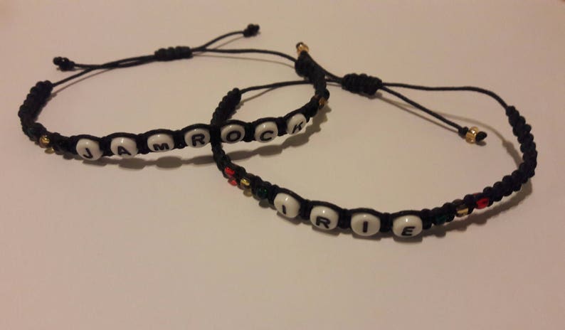 alphabet beads bracelet. macrame bracelet name bracelet bracelet Jamaican bracelet Rasta bracelet custom bracelet