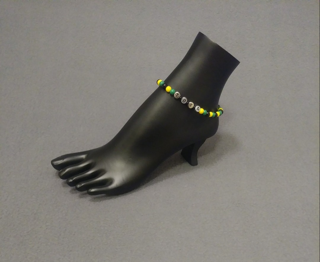 Simple Rasta Anklet Personalized Rasta Anklet: Beaded Jamaica Jewelry - Etsy