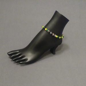 Anklet, Rasta anklet, elastic anklet, jewelry, beaded anklet, Jamaica anklet personalized anklet customized anklet