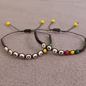 Jamaica macrame bracelet Rasta beaded bracelet Jamaica sayings alphabet bead bracelet Jewelry
