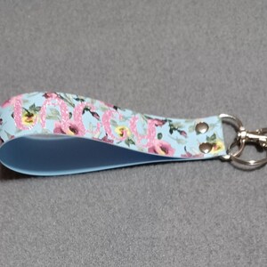Faux leather key fob wristlet Floral faux leather key fob Faux leather keychain Floral keychain wristlet