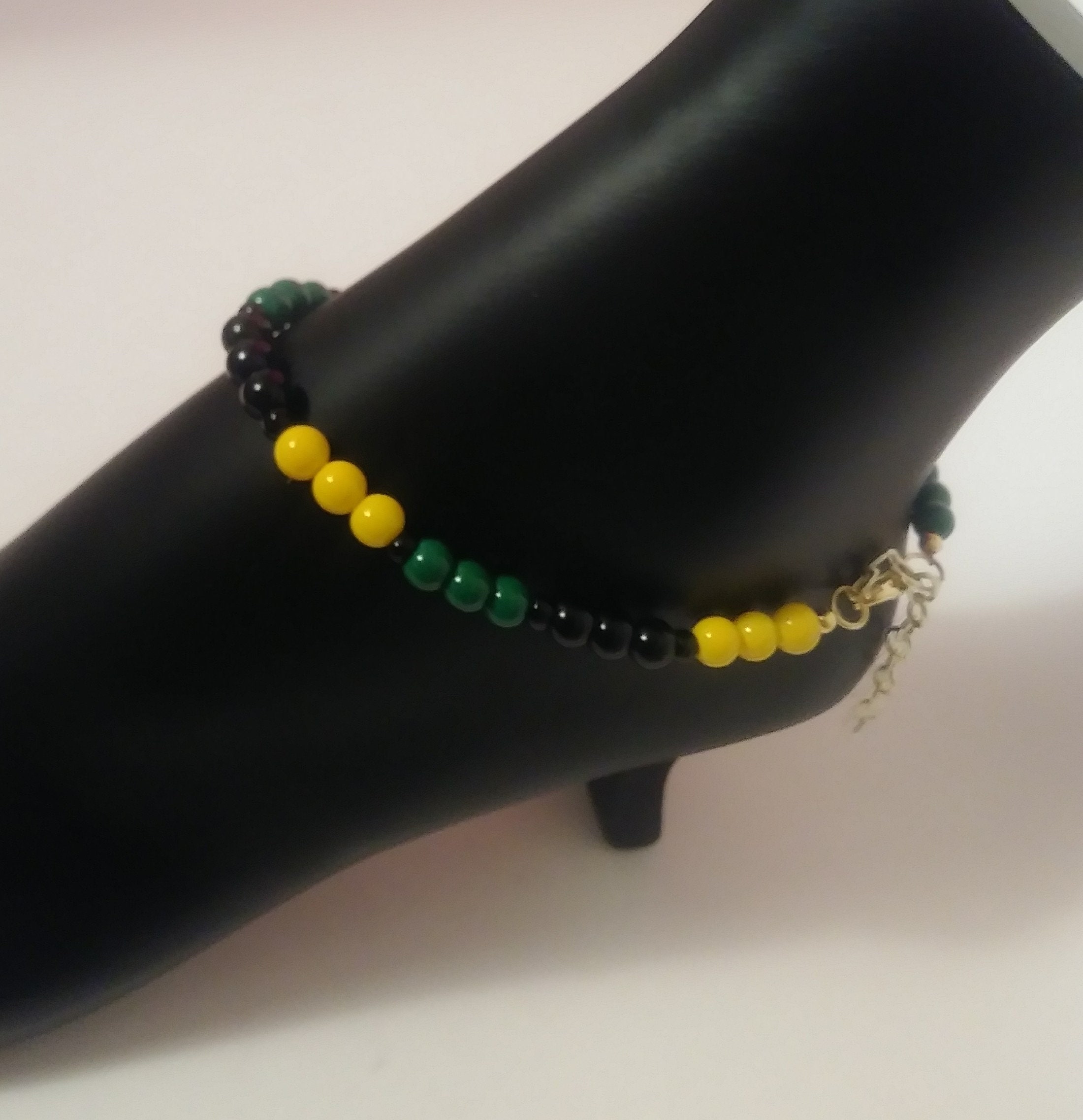 Anklets Rasta Rasta Beaded Anklet: Jamaica Colors Foot Jewelry - Etsy