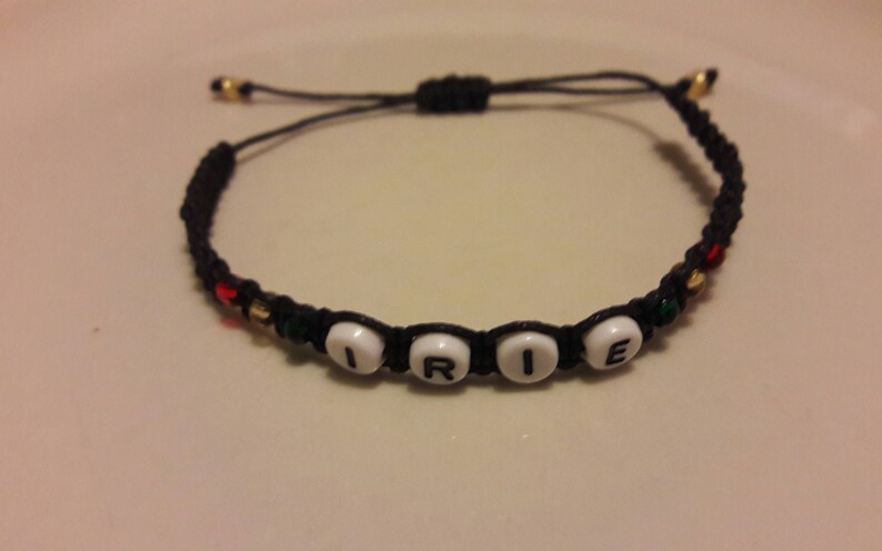 alphabet beads bracelet. macrame bracelet name bracelet bracelet Jamaican bracelet Rasta bracelet custom bracelet