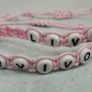 Custom bracelet, Cancer bracelet, bracelet, name bracelet, survival bracelets, macrame bracelet.