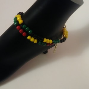 Jamaica anklet, Rasta anklet, anklet, beaded anklet, jewelry, foot jewelry, ankle jewelry