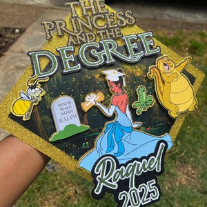 Custom Graduation Cap Topper | Grad Cap | Cap Decoration | Princess and the Degree | Princess and the Diploma