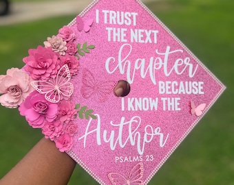 Glitter Graduation Cap Topper | Handmade Cardstock Flowers Graduation Cap Topper