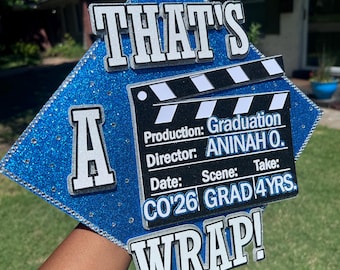 Custom Graduation Cap Topper | Handmade Cardstock Flowers & Glitter