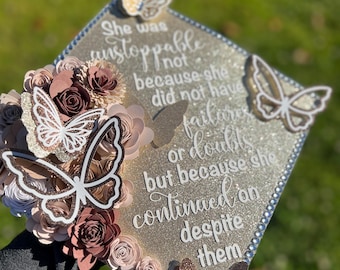 Custom Graduation Cap Topper | Handmade Floral Decoration