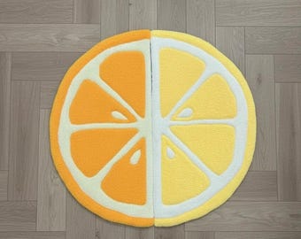 Tapis en tufting fait main – Agrume (Citron, Orange, Citron Vert)