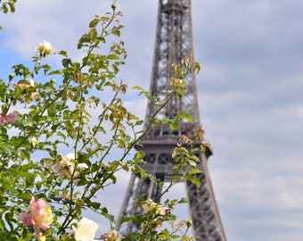Eiffel Tower With Flowers - Montréal- Portrait - 8x10 to 24x36 - Photo Print
