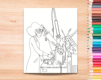Nuclear Engineer Kids Coloring Page, Women in STEM Activity, STEM Activity, Classroom Resource, Career Exploration