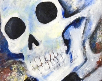 Skeleton painting - Acrylic painting - Skeleton art - Original wall art - Painting on canvas - Spooky - Skull art - Skull painting - art