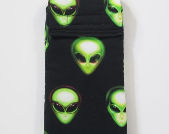 Alien smartphone case, Alien phone case, sunglasses case, alien cosmetics case, gadget pouch, smartphone case, alien fabric phone case