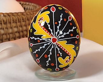 Kycklingägg Pysanky - Berehynia-motiv – Pokuttian ukrainskt vaxresistent folkkonstägg