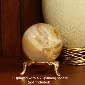 Pewter or Gold Crystal Ball Stand: Pysanka Egg Holder, Mineral Sphere Display bild 4